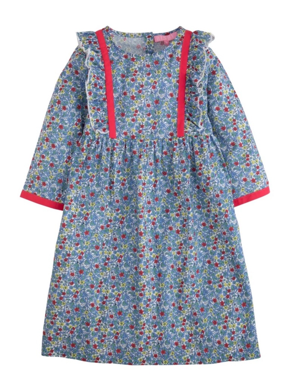 Bisby Girls PORTO DRESS PRIMARY FLORAL size 10 blue red
